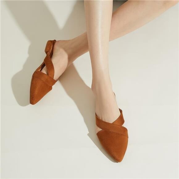 Women’s Mules Closed Pointed Toe Backless Loafer Shoes for Women - Picture 4 of 6